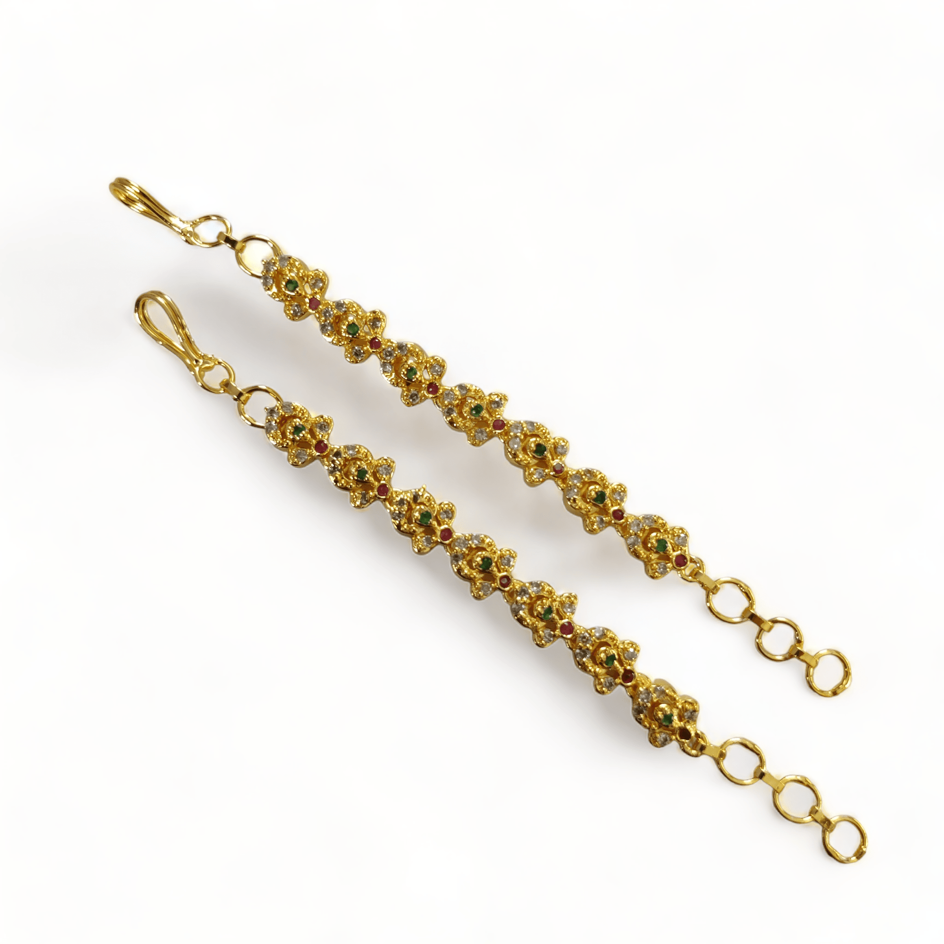 Opal Touch - Gilded Harmony Matil - Red-Green-White Gold Plated - Ear Chain