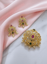 Gilded Splendor Golden Locket Set - Opal Touch
