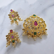 Locket Set - Gilded Splendor Golden Locket Set - Opal Touch