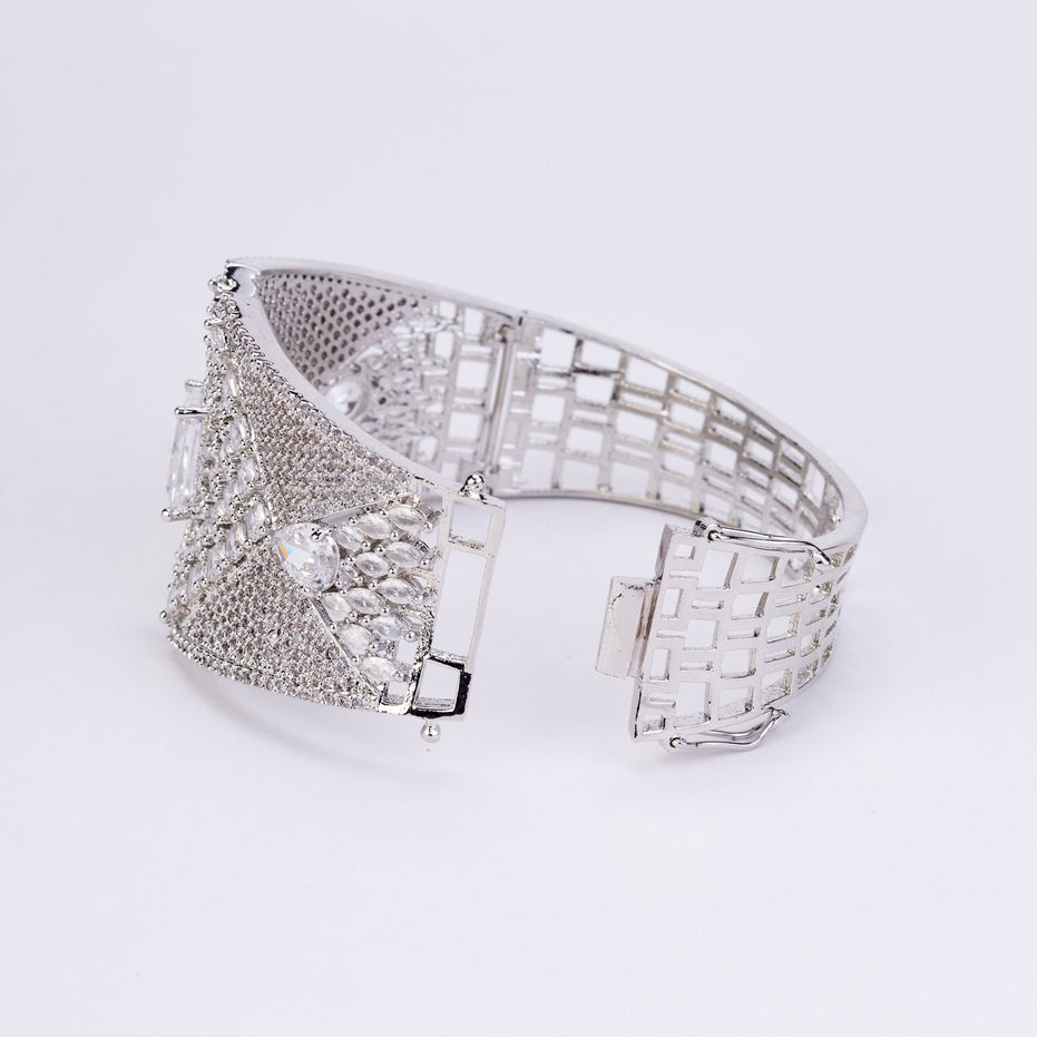 Bracelet - Glacier Grid Rhoidum Plated Bracelet - Opal Touch