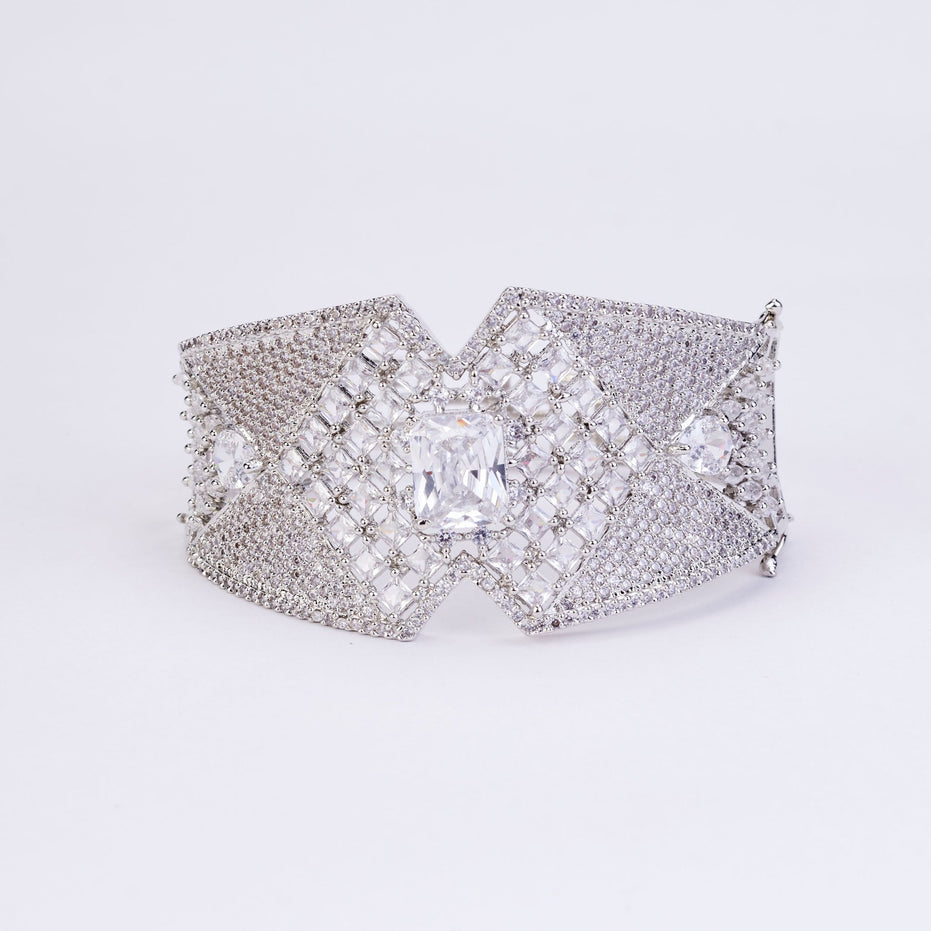 Bracelet - Glacier Grid Rhoidum Plated Bracelet - Opal Touch