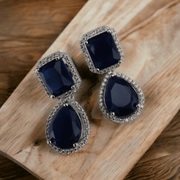 Opal Touch - Glamorous American Diamond Rhodium Plated Earrings - Earrings