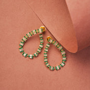 Glamorous Gemstone Hoop Earrings - Opal Touch