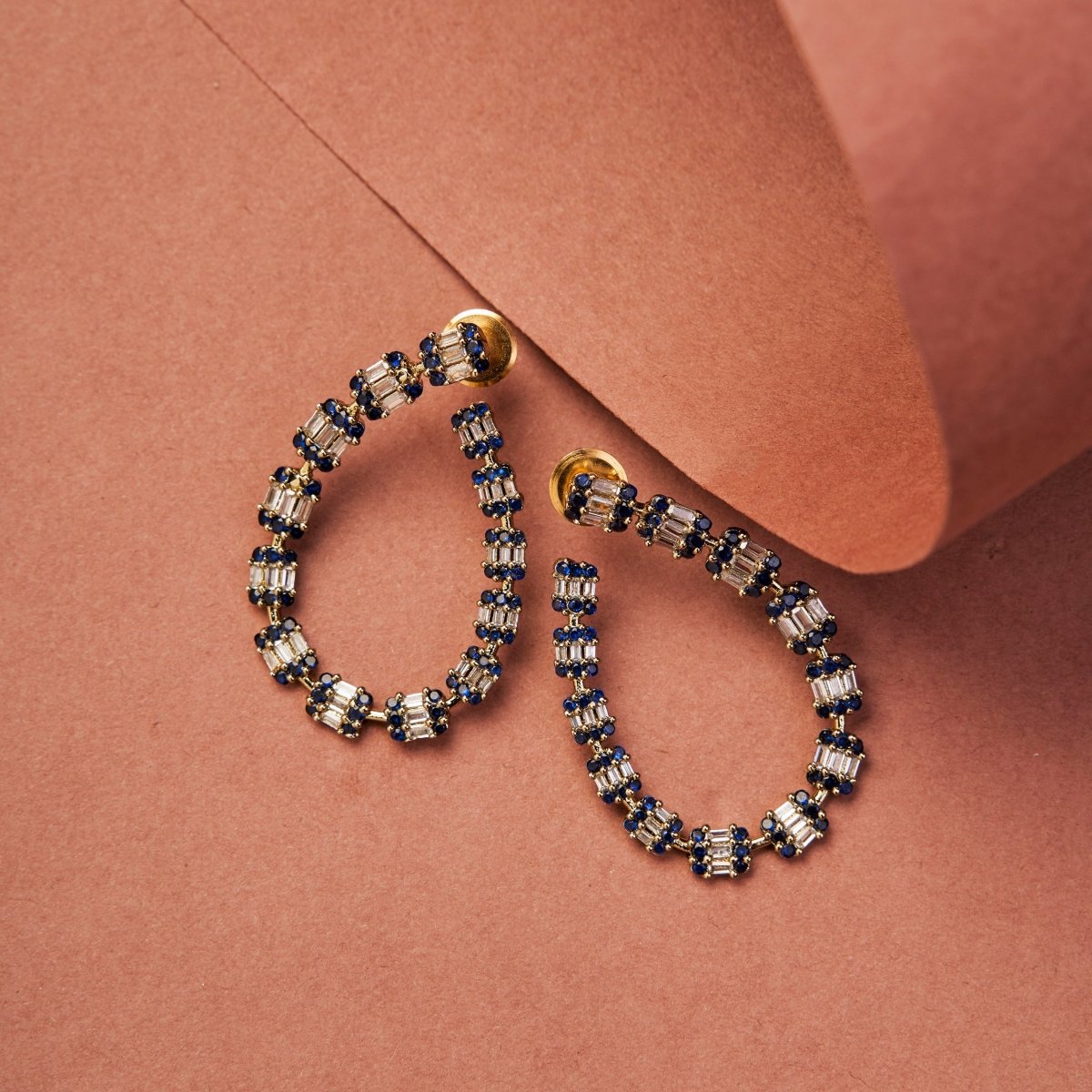 Glamorous Gemstone Hoop Earrings - Opal Touch