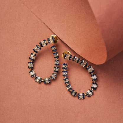 Glamorous Gemstone Hoop Earrings - Opal Touch