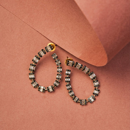 Glamorous Gemstone Hoop Earrings - Opal Touch