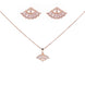 Opal Touch - Glamorous Rose Gold Locket Set with Diamante Border - Locket Set