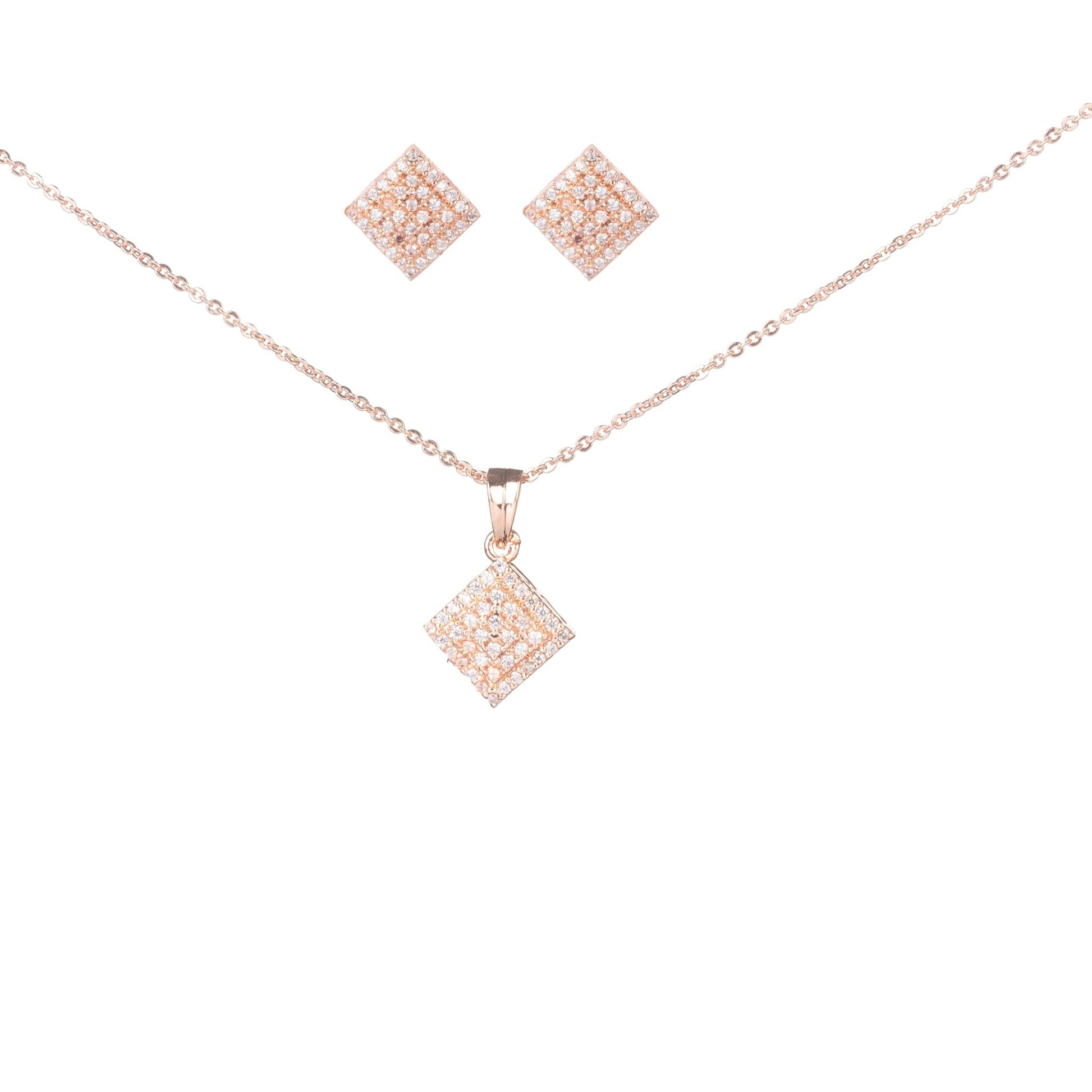 Opal Touch - Glamorous Rose Gold Locket Set with Diamante Border - Locket Set