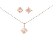 Opal Touch - Glamorous Rose Gold Locket Set with Diamante Border - Locket Set