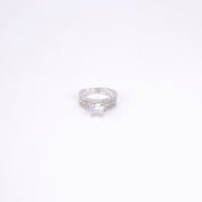 Rings - Glamour Rhodium Diamond Ring - Opal Touch