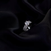 Rings - Glamour Rhodium Diamond Ring - Opal Touch