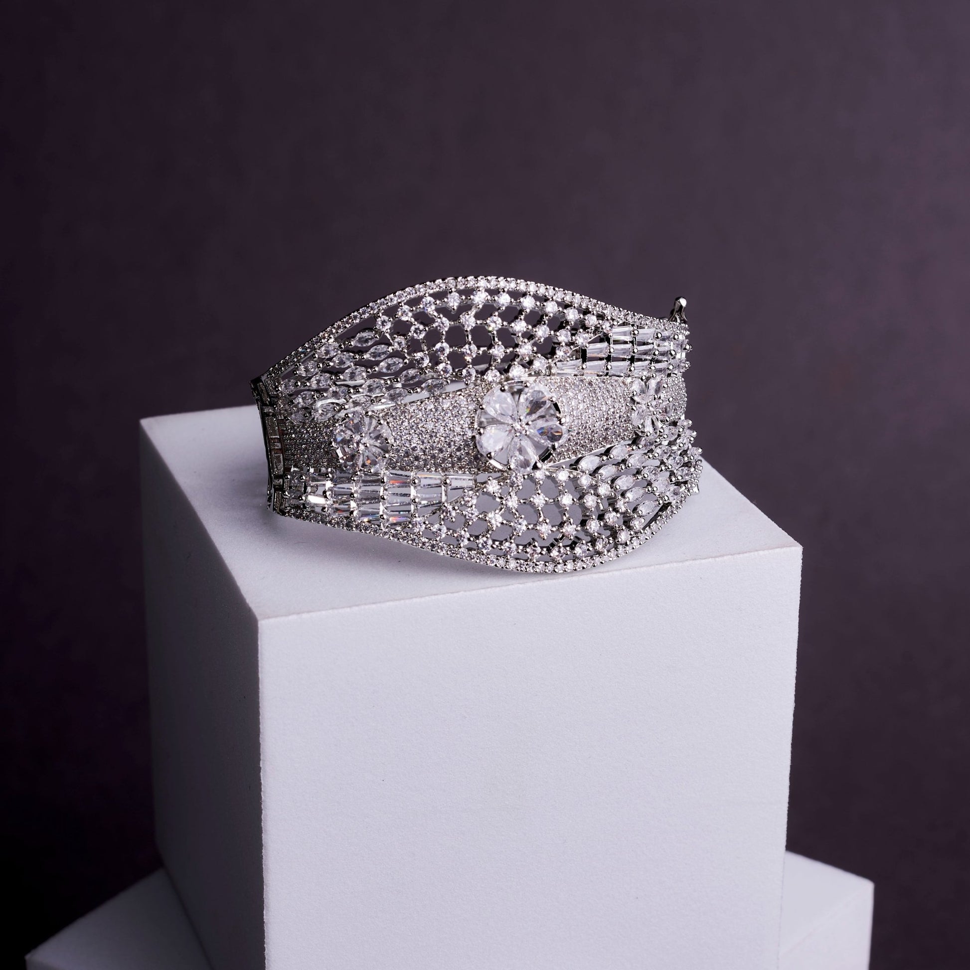 Bracelet - Glarious Rhodium Plated Bracelet - Opal Touch