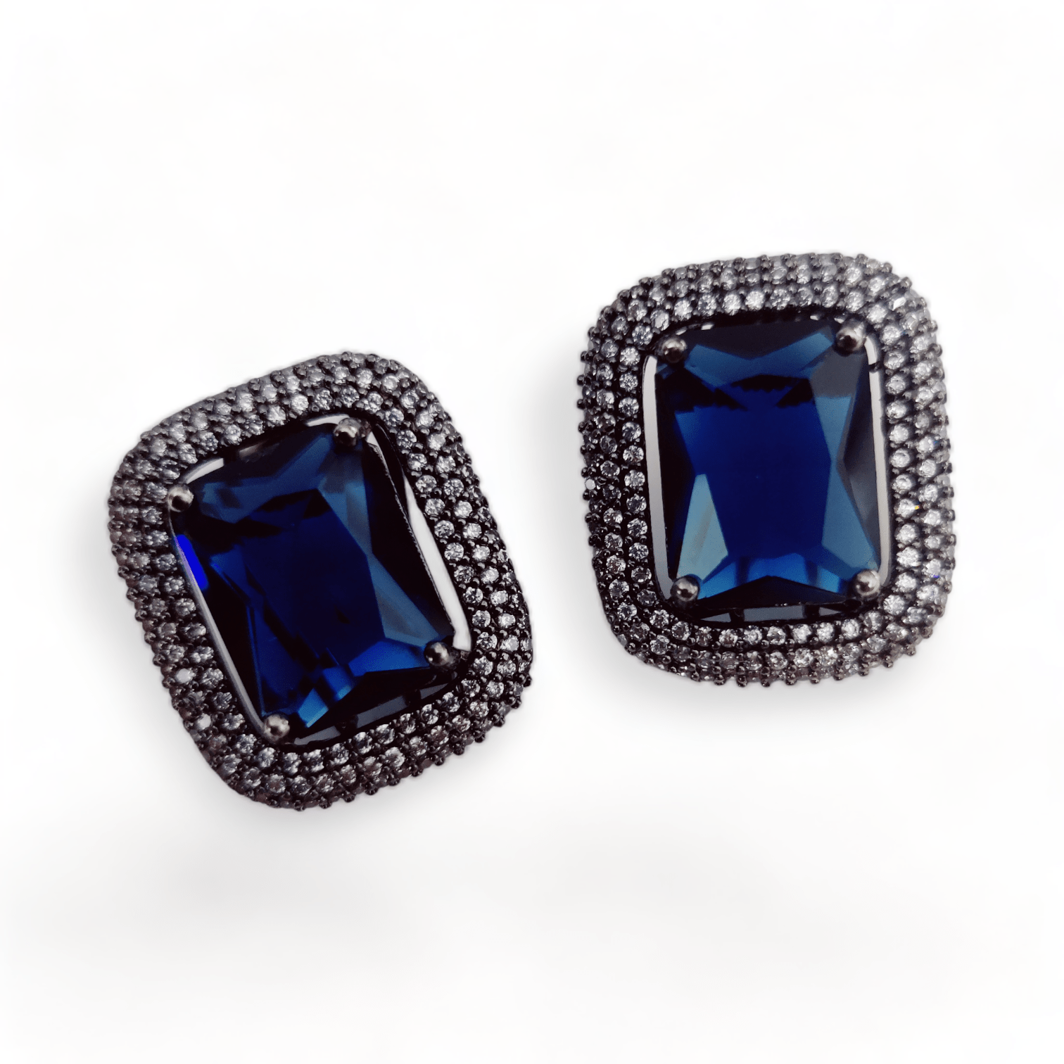 Opal Touch - Gleaming Crystal Black Plated Studs - Studs