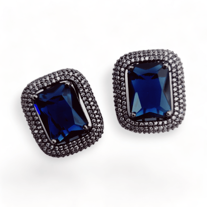 Opal Touch - Gleaming Crystal Black Plated Studs - Studs