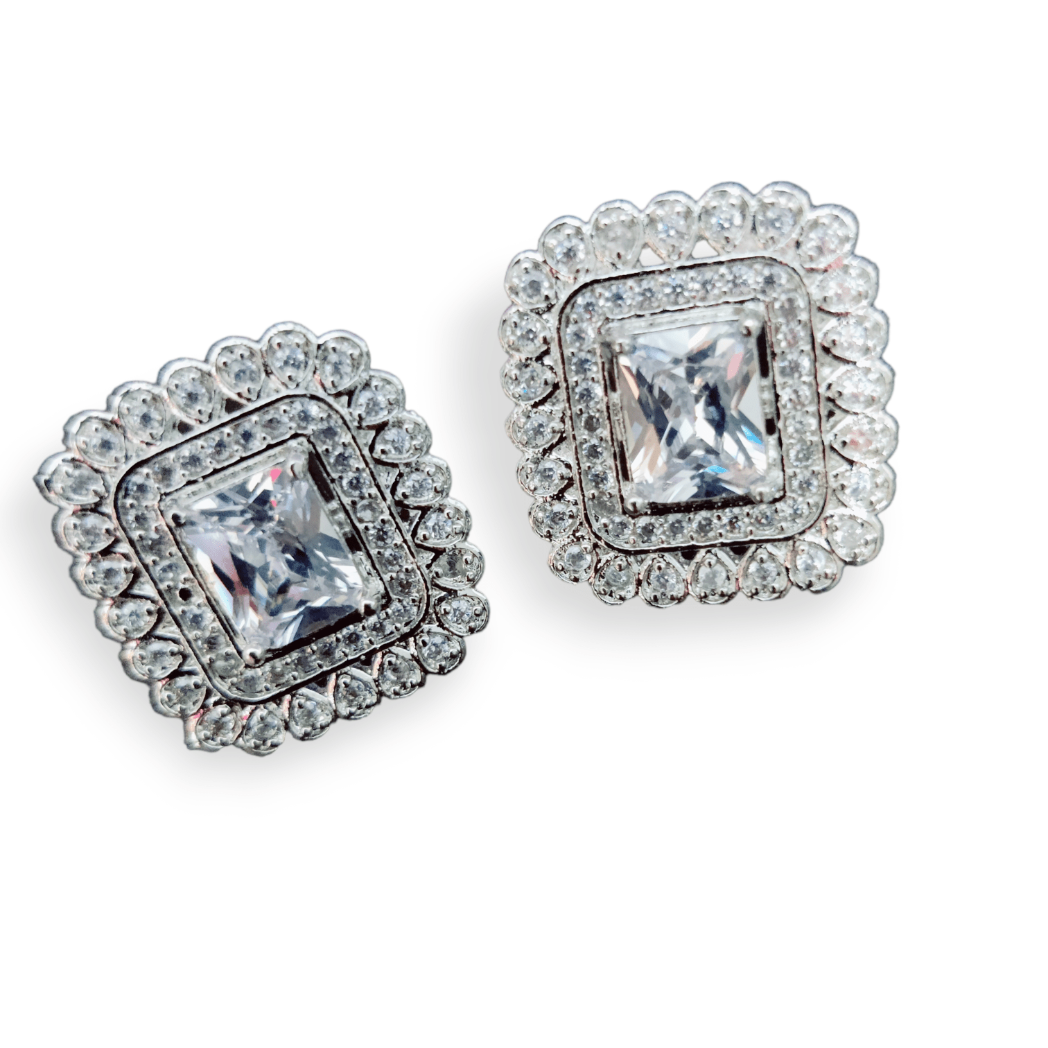 Opal Touch - Gleaming Moonstone Shimmers Studs - Studs