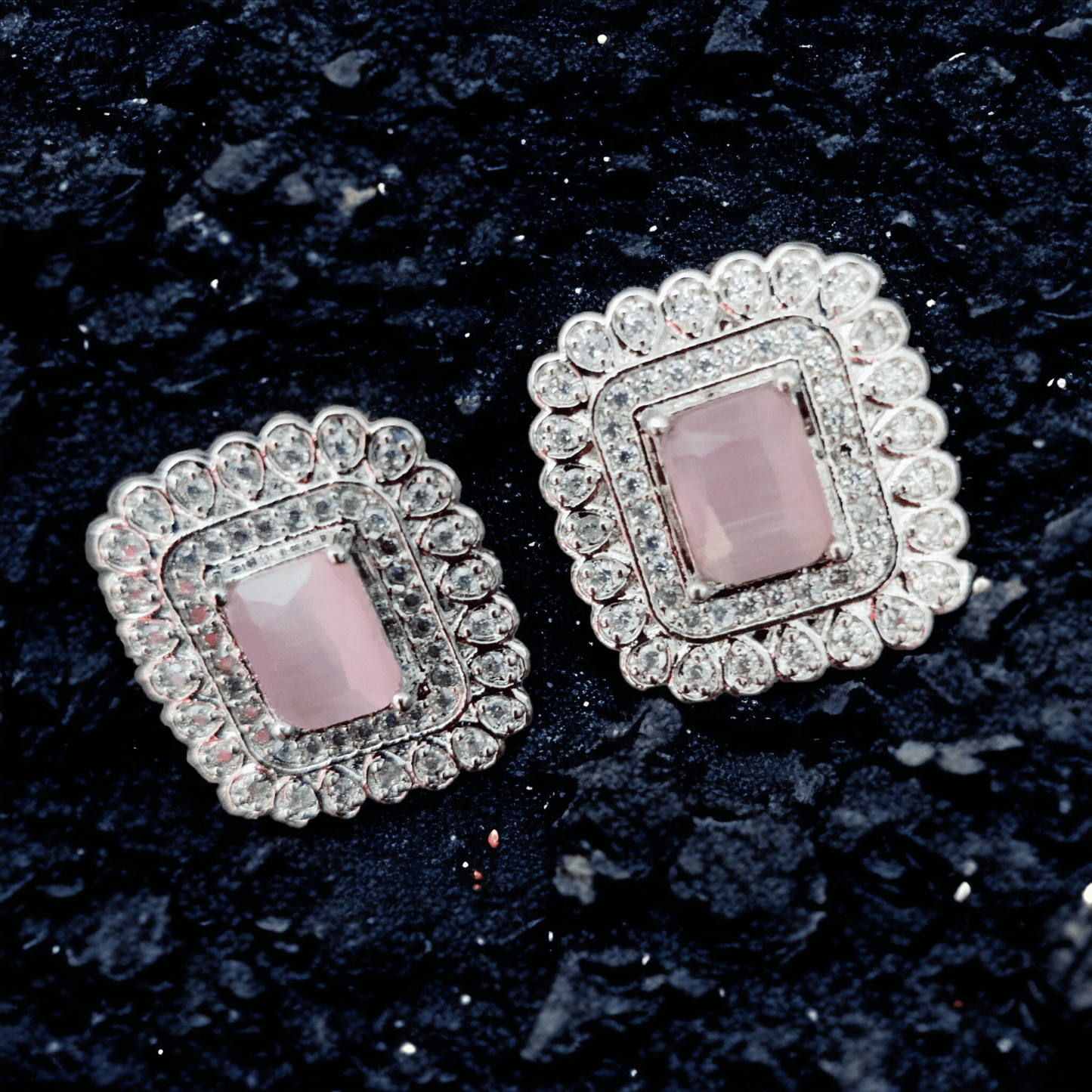 Opal Touch - Gleaming Moonstone Shimmers Studs - Studs