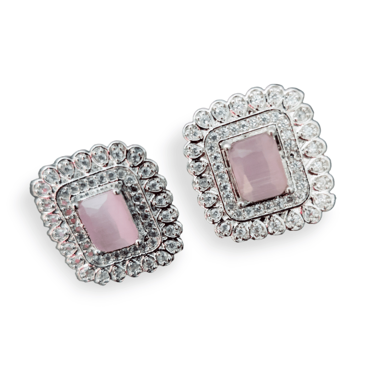 Opal Touch - Gleaming Moonstone Shimmers Studs - Studs