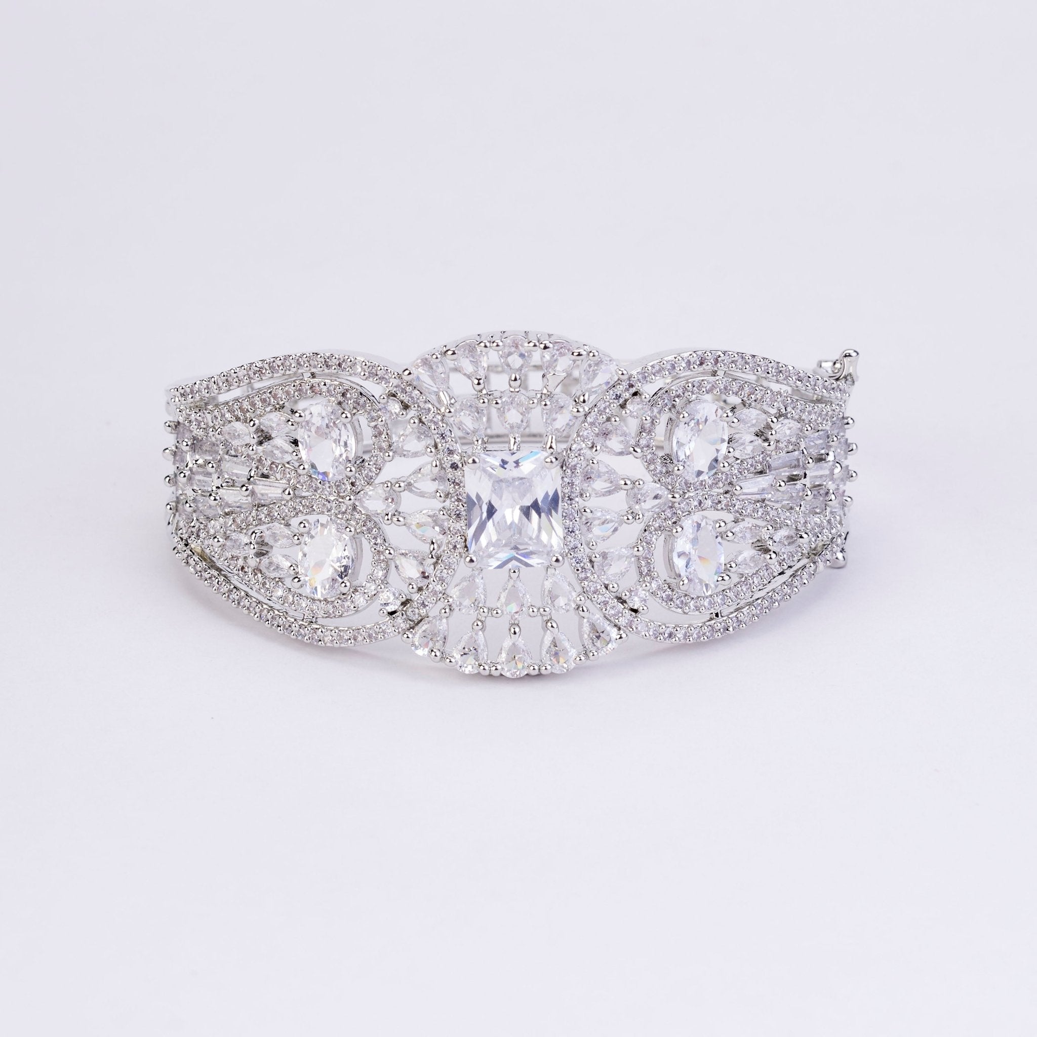 Bracelet - Glimmering Rhodium Plated Bracelet - Opal Touch