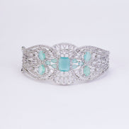 Bracelet - Glimmering Rhodium Plated Bracelet - Opal Touch