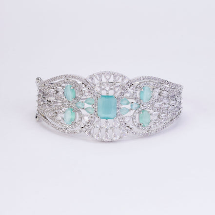 Bracelet - Glimmering Rhodium Plated Bracelet - Opal Touch