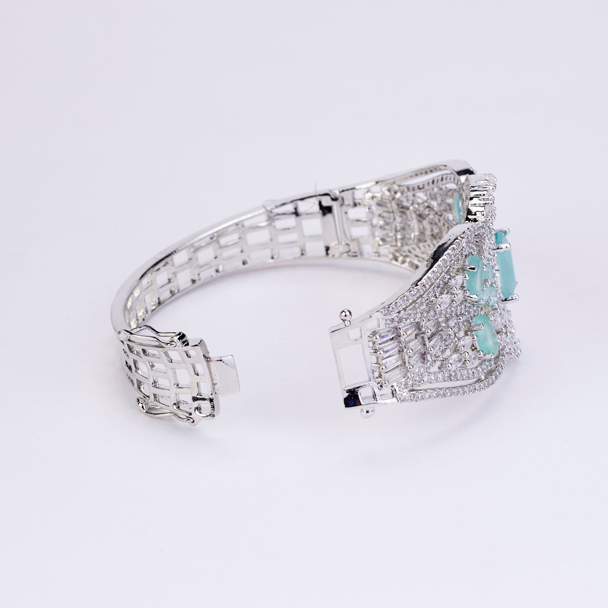 Bracelet - Glimmering Rhodium Plated Bracelet - Opal Touch