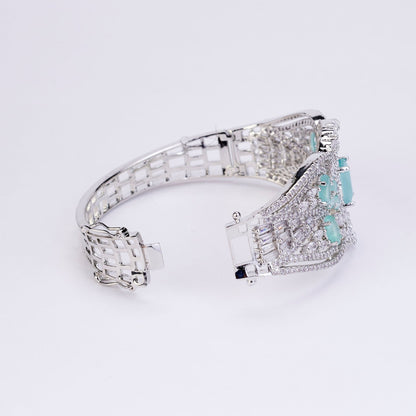 Bracelet - Glimmering Rhodium Plated Bracelet - Opal Touch