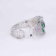 Bracelet - Glimmering Rhodium Plated Bracelet - Opal Touch