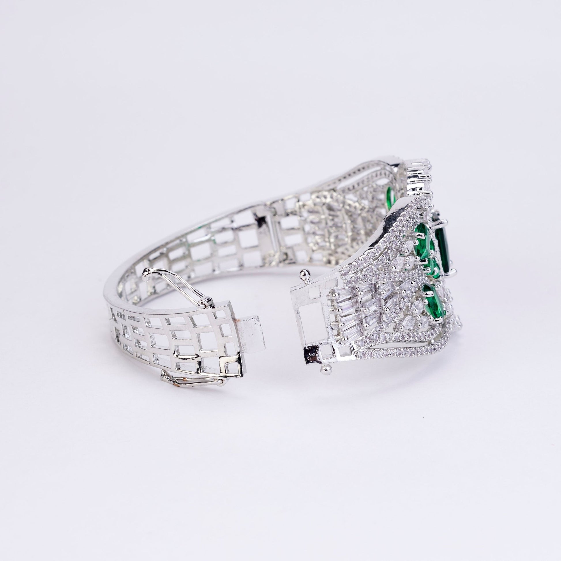 Bracelet - Glimmering Rhodium Plated Bracelet - Opal Touch