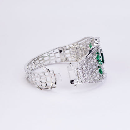 Bracelet - Glimmering Rhodium Plated Bracelet - Opal Touch