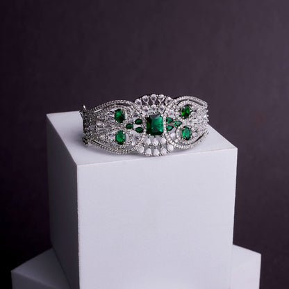 Bracelet - Glimmering Rhodium Plated Bracelet - Opal Touch