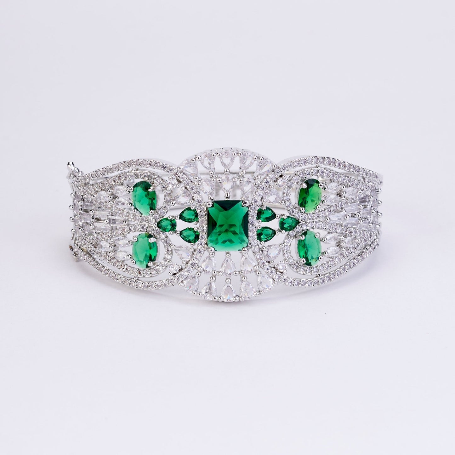 Bracelet - Glimmering Rhodium Plated Bracelet - Opal Touch