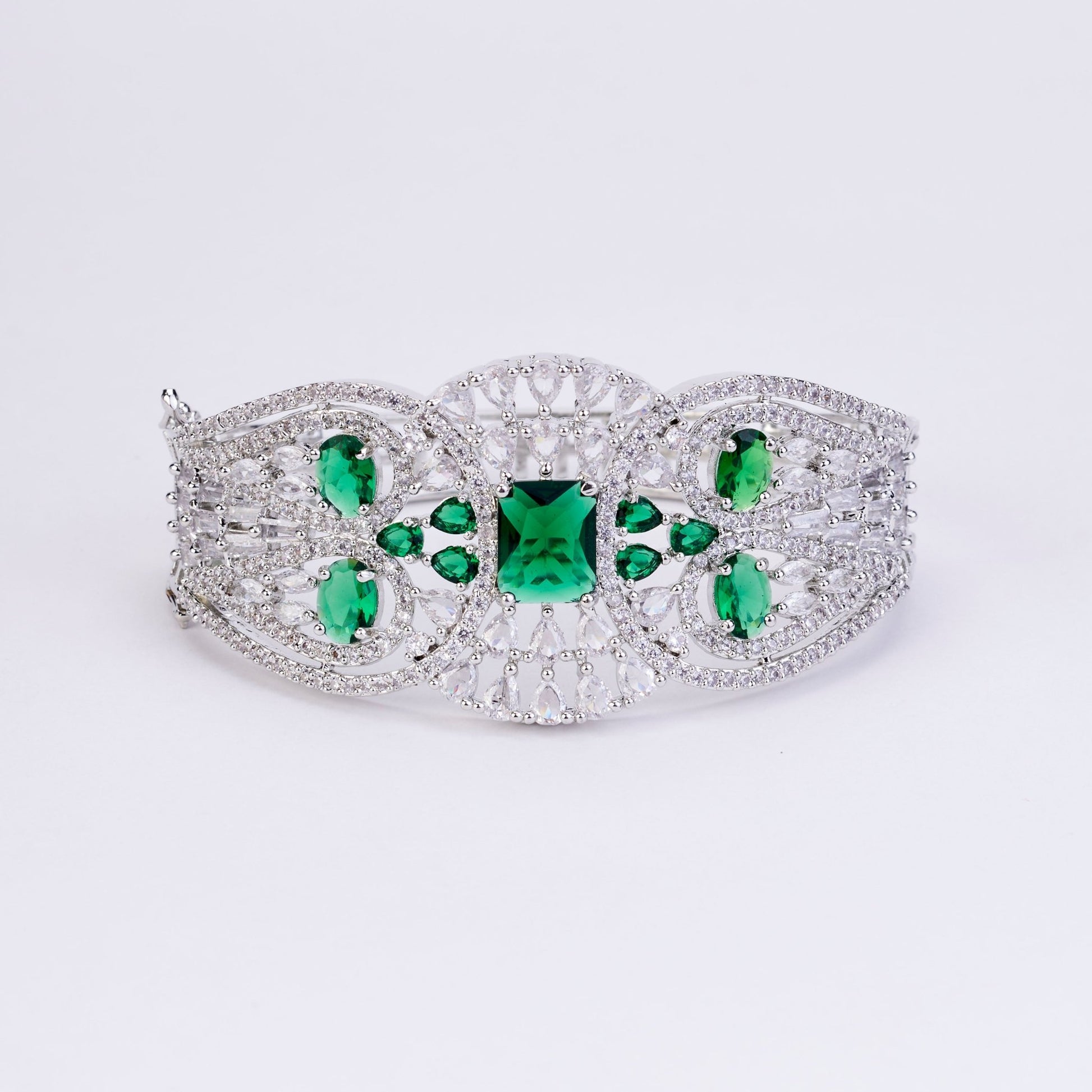 Bracelet - Glimmering Rhodium Plated Bracelet - Opal Touch