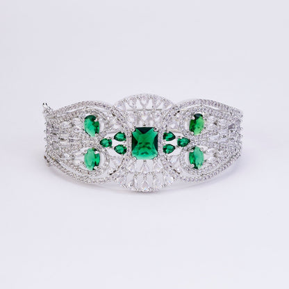 Bracelet - Glimmering Rhodium Plated Bracelet - Opal Touch