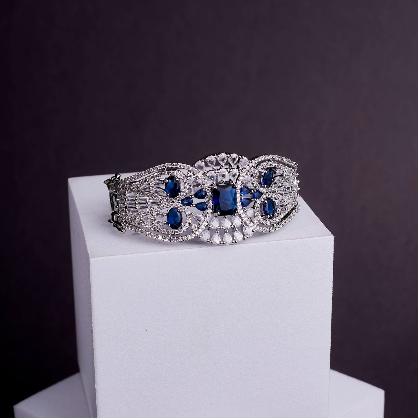 Bracelet - Glimmering Rhodium Plated Bracelet - Opal Touch