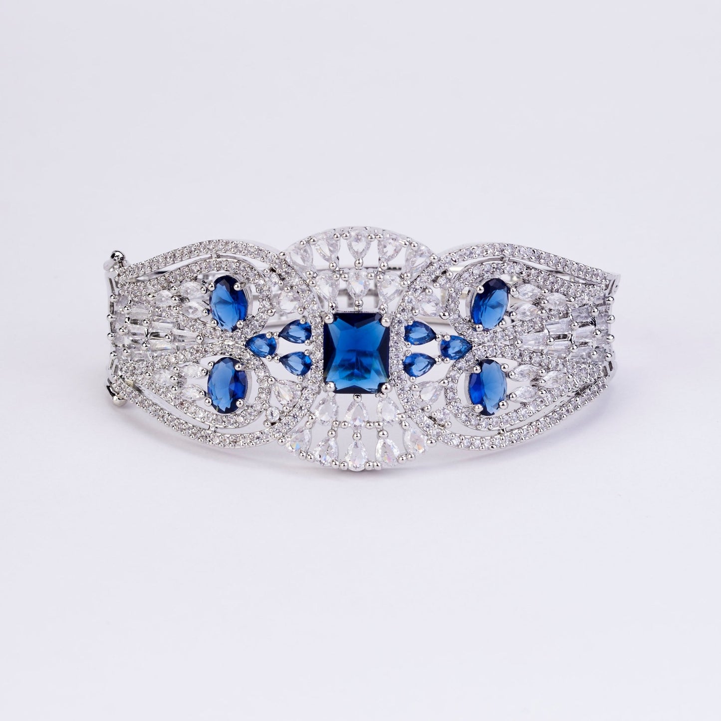 Bracelet - Glimmering Rhodium Plated Bracelet - Opal Touch