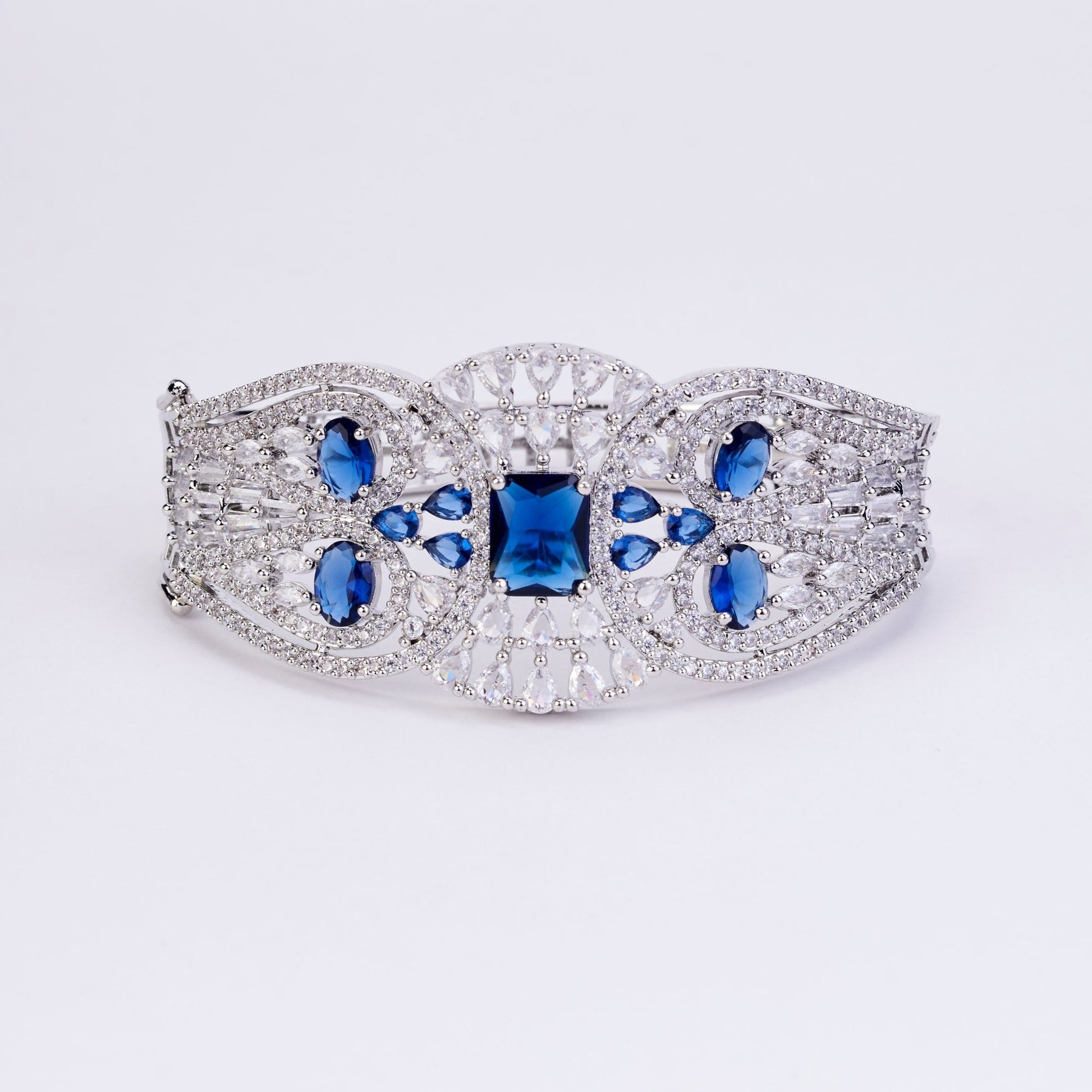 Bracelet - Glimmering Rhodium Plated Bracelet - Opal Touch