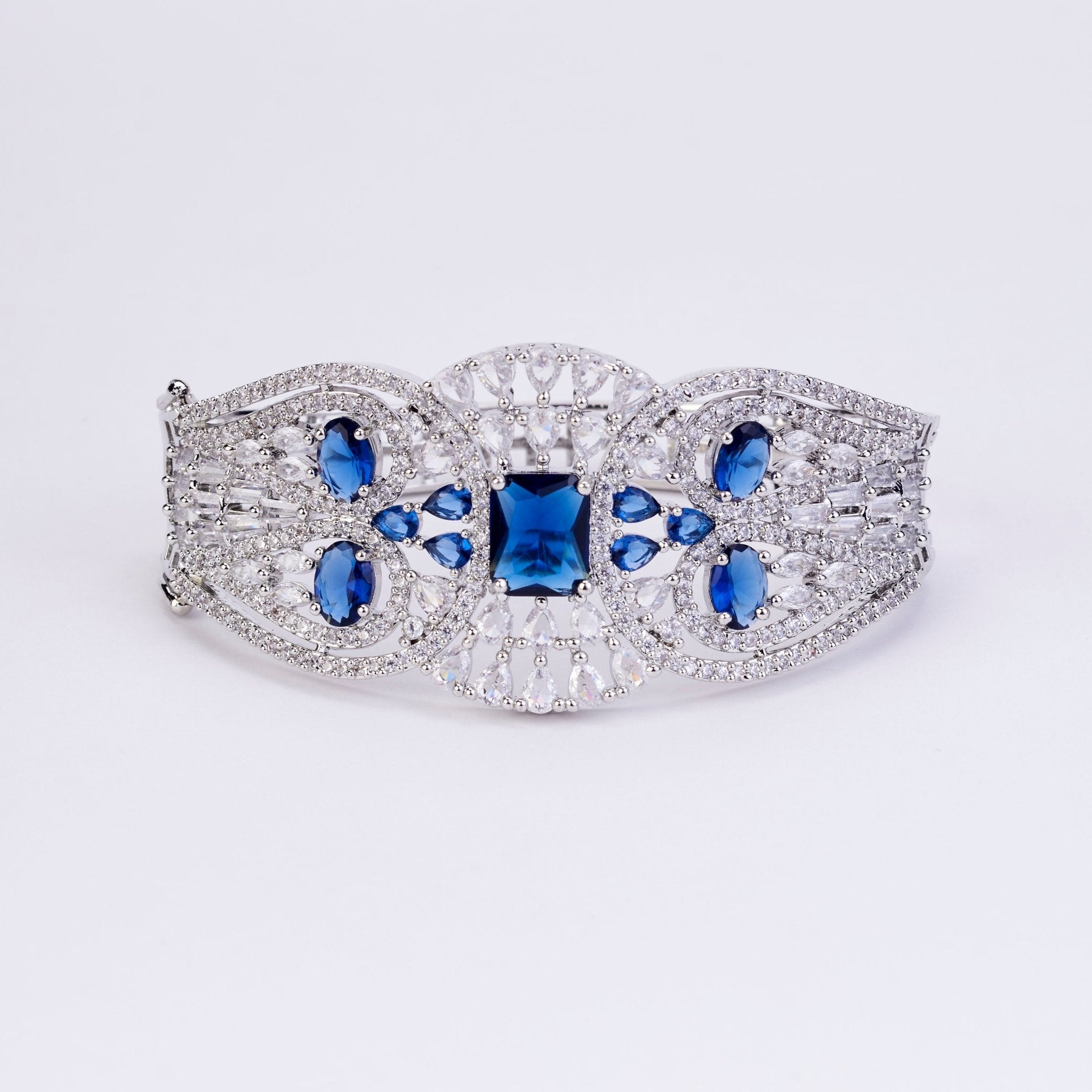 Bracelet - Glimmering Rhodium Plated Bracelet - Opal Touch