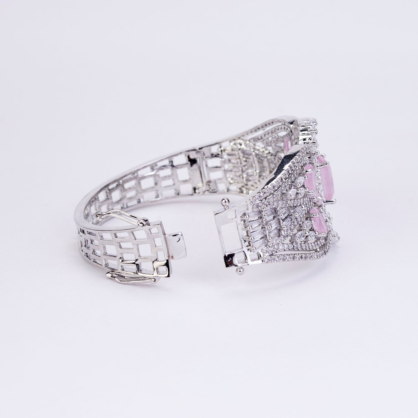 Bracelet - Glimmering Rhodium Plated Bracelet - Opal Touch