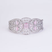 Bracelet - Glimmering Rhodium Plated Bracelet - Opal Touch