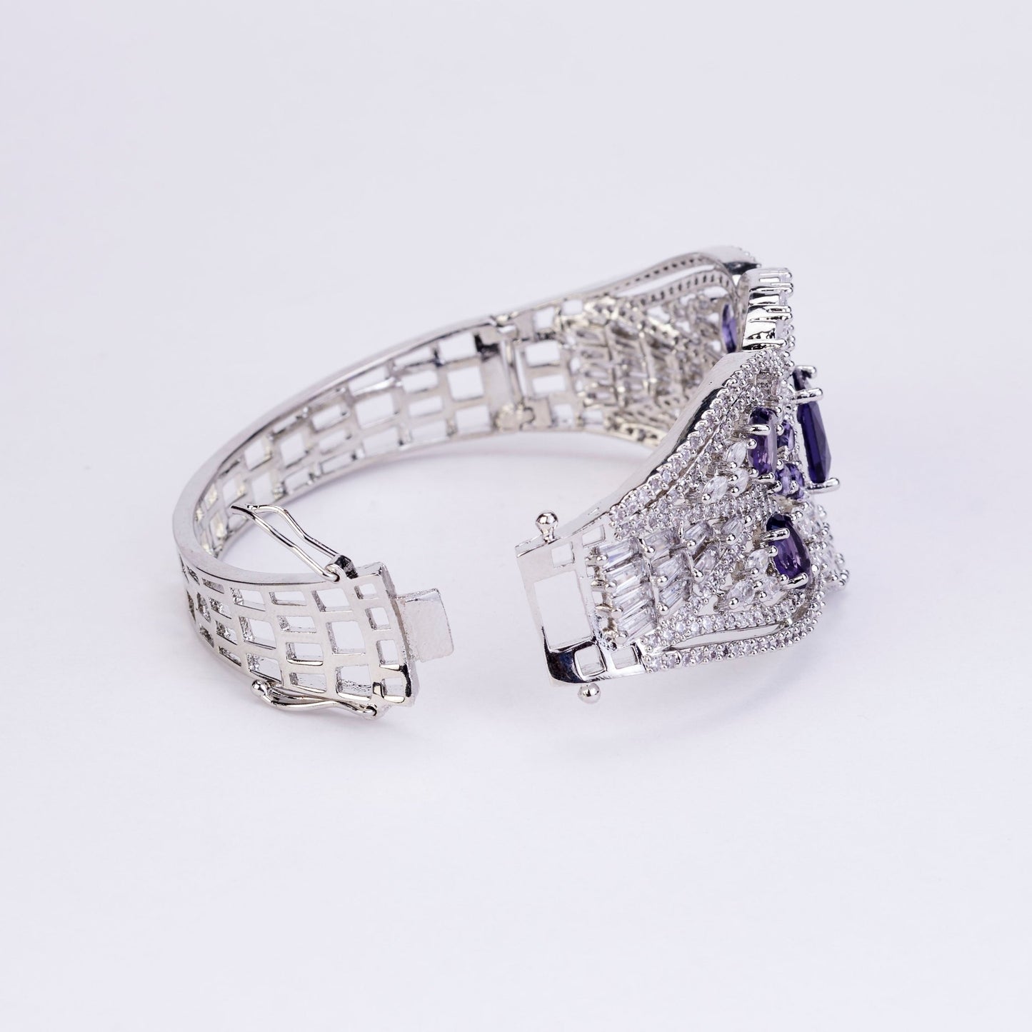Bracelet - Glimmering Rhodium Plated Bracelet - Opal Touch