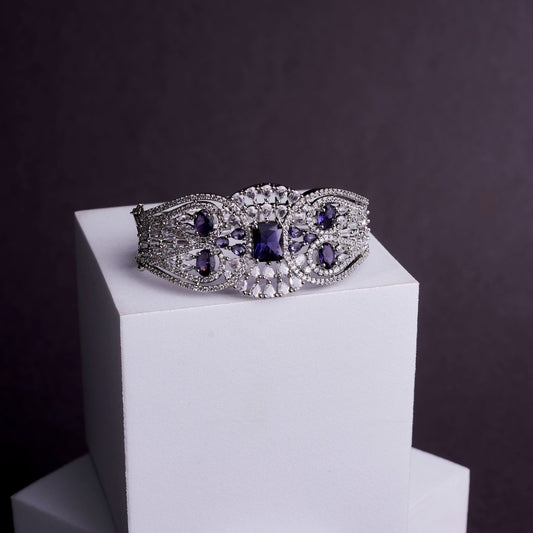 Bracelet - Glimmering Rhodium Plated Bracelet - Opal Touch