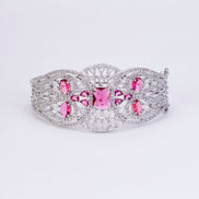 Bracelet - Glimmering Rhodium Plated Bracelet - Opal Touch