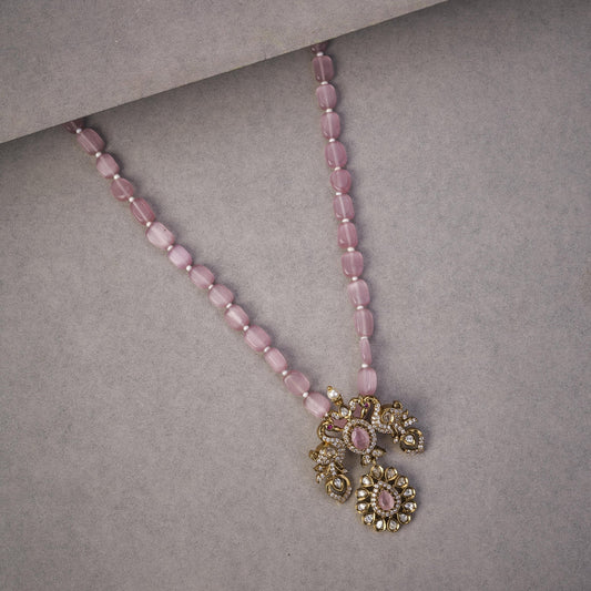 Locket Set - Glorious Bird Mehendi Plated Locket Set - Opal Touch