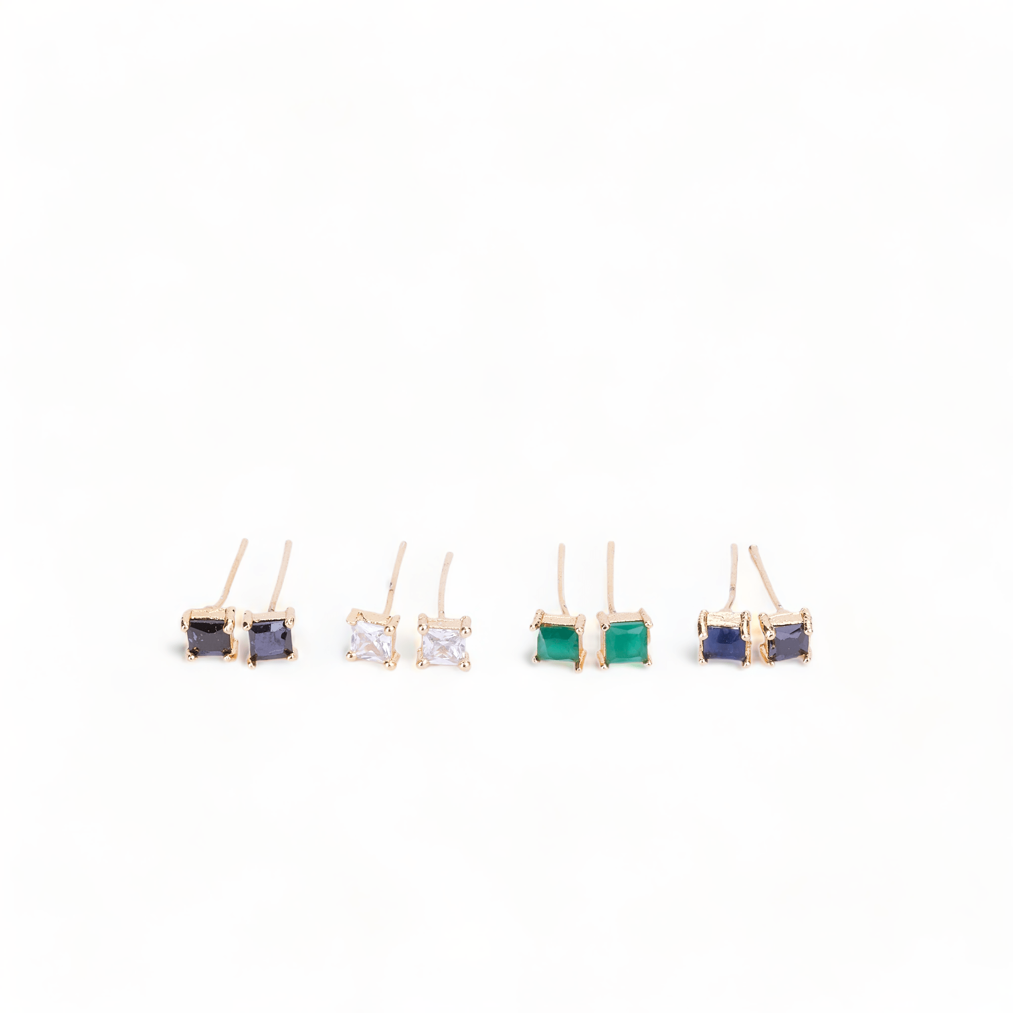 Opal Touch - Gold Plated 5 Color Changeable Earrings - Earrings