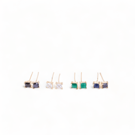 Opal Touch - Gold Plated 5 Color Changeable Earrings - Earrings