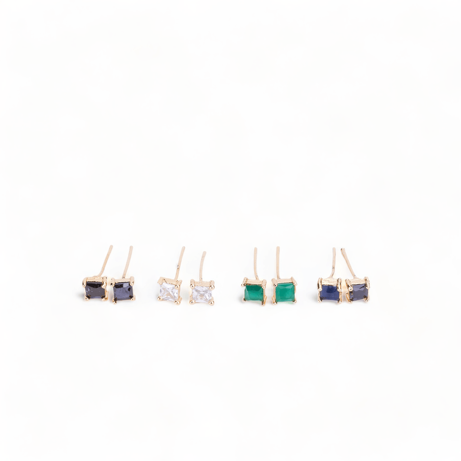 Opal Touch - Gold Plated 5 Color Changeable Earrings - Earrings