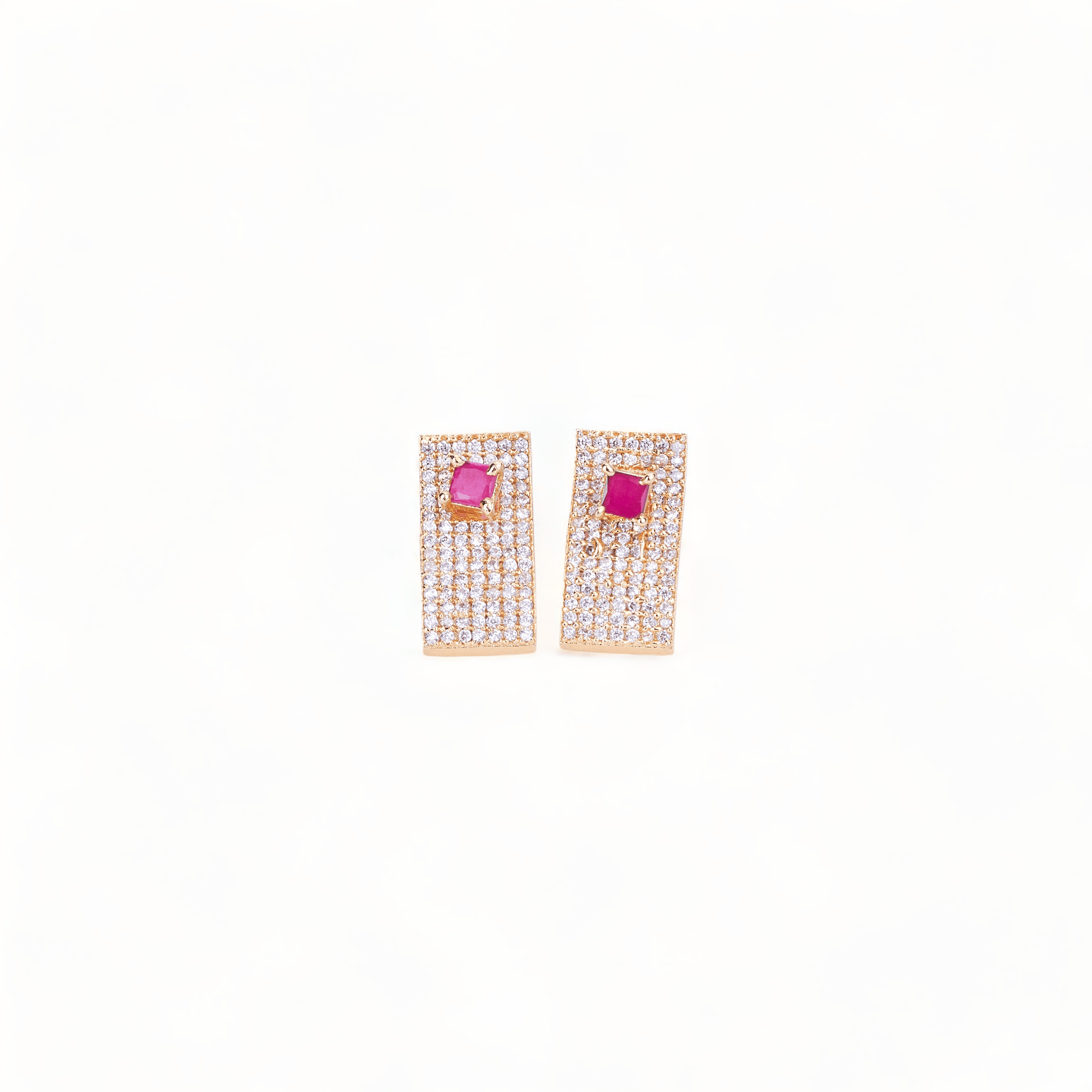 Opal Touch - Gold Plated 5 Color Changeable Earrings - Earrings