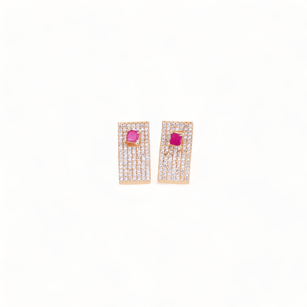 Opal Touch - Gold Plated 5 Color Changeable Earrings - Earrings