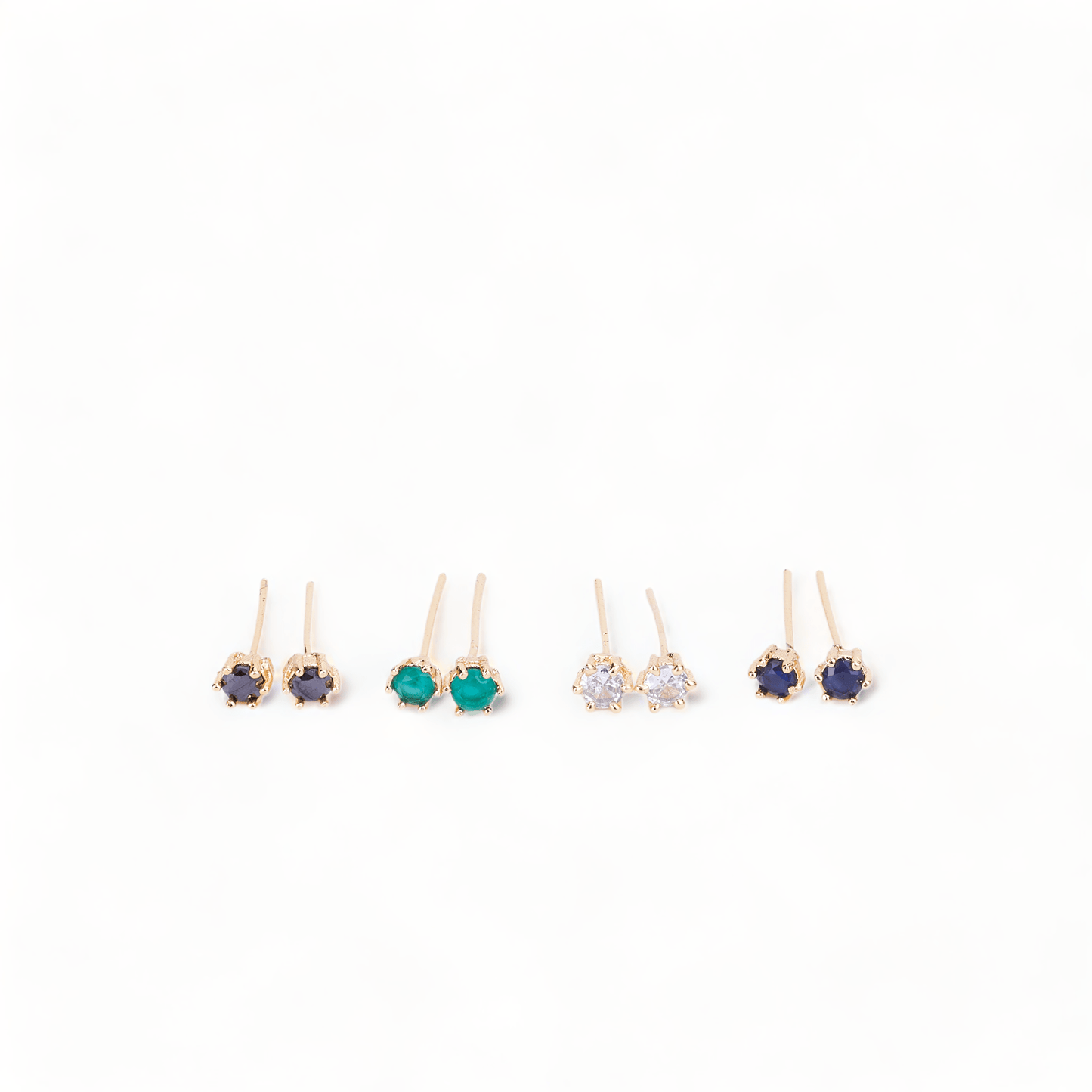 Opal Touch - Gold Plated 5 Color Changeable Earrings - Earrings