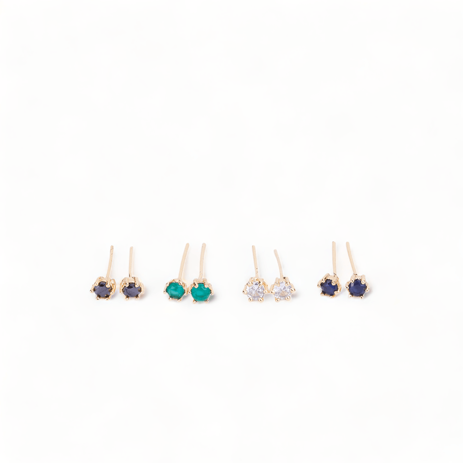 Opal Touch - Gold Plated 5 Color Changeable Earrings - Earrings